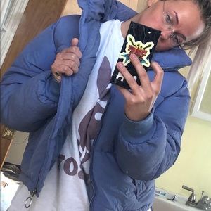 Periwinkle adjustable puffer coat (can make cropped!)